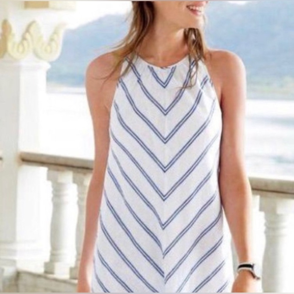 J. Crew Blue and White Striped Mini Dress